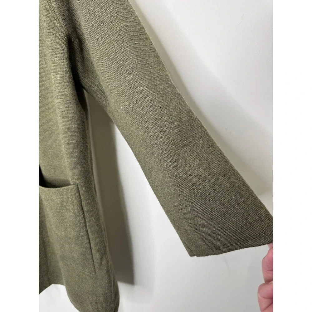 J. Crew Sweater Blazer Olive‎ Green Merino Wool Large